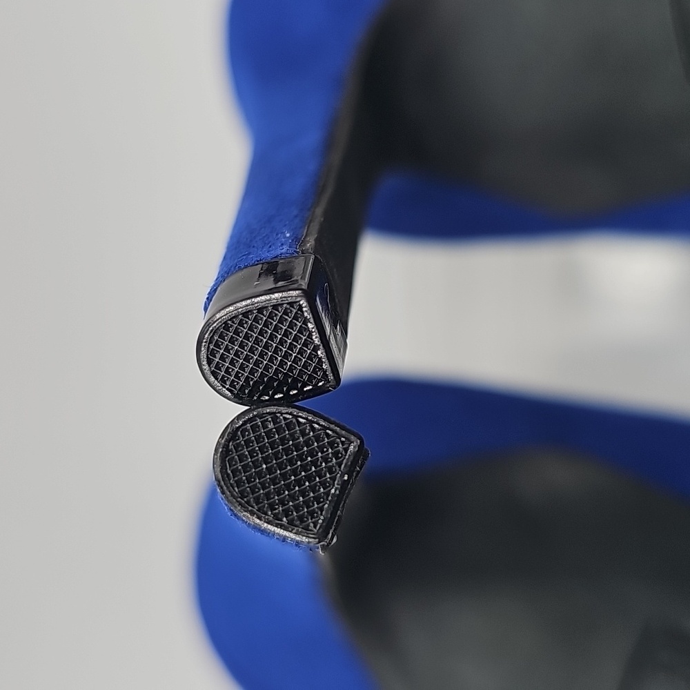 K Christian Siriano Blue Suede Heels Sz 5 - Picture 12 of 13